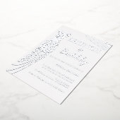 シルバーフォイルドレスブライダルシャワーブランチ&バブリー 箔招待状 (回転した状態)