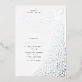 シルバーフォイルドレスリタイアメントパーティー 箔招待状 (正面)