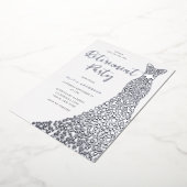 シルバーフォイルドレスリタイアメントパーティー 箔招待状 (回転した状態)