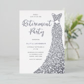 シルバーフォイルドレスリタイアメントパーティー 箔招待状 (立ち正面)