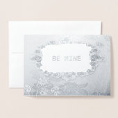 シルバーフォイルバラズビーマインバレンタインデー 箔カード (封筒付き正面)