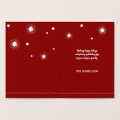 シルバーフォイルビジネスホリデーカードクリスマスツリー 箔カード (内部)