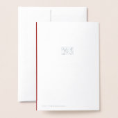 シルバーフォイルビジネスホリデーカードクリスマスツリー 箔カード (裏面封筒付き)