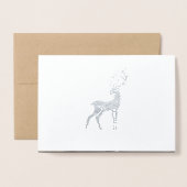 シルバーフォイルフォトクリスマススタパーソナライズされたグ 箔カード (裏面封筒付き)