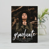 シルバーフォイルフォト卒業パーティー 箔招待状 (立ち正面)