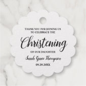 シルバーフォイルフラワー《キリスト教》洗礼式や命名式ベビーガールサンキュー フェイバータグ (裏面)