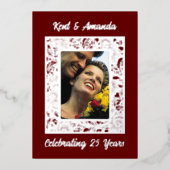 シルバーフォイルフレーム25周年記念招待状 箔シーズンカード (正面)