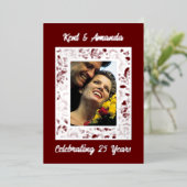 シルバーフォイルフレーム25周年記念招待状 箔シーズンカード (立ち正面)