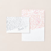 シルバーフォイルフローラタイポグラフィありがとう 箔カード (ディスプレー)