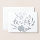 シルバーフォイルフローラタイポグラフィ誠実なユーザ 箔カード (封筒付き正面)