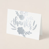 シルバーフォイルフローラタイポグラフィ誠実なユーザ 箔カード (正面)