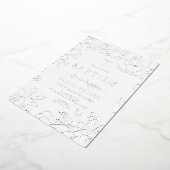 シルバーフォイルフローラボーイまたはガールバプティスシルバー 箔招待状 (回転した状態)