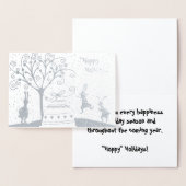 シルバーフォイルホッピーホリデーズクリスマスグリーティングカード 箔カード (ディスプレー)