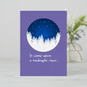 シルバーフォイルホリデーカード – ミッドナイト澄ん 箔シーズンカード (立ち正面)
