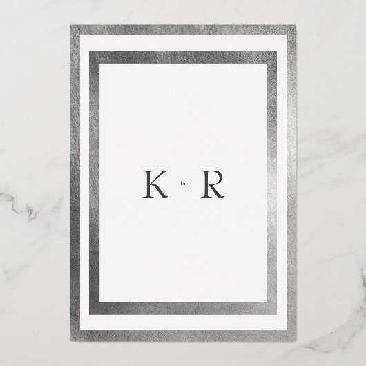 シルバーフォイルホワイト2つの会場の両方の結婚両親 箔招待状 (裏面)