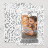 シルバーフォイルボタニカルモダングラムホリデー写真 シーズンカード (正面/裏面)