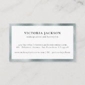 シルバーフォイルモダンリップシックなメイク美しいホワイト 名刺 (裏面)