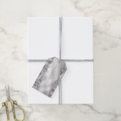 シルバーフォイルルックギフトラベル ギフトタグ (より糸付き)