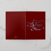 シルバーフォイル信じレッドクリスマスホリデーカード 箔グリーティングカード (外側レイダウン)