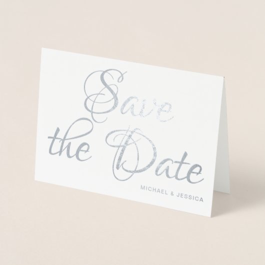 シルバーフォイル写真で日付を保存 箔カード (正面)