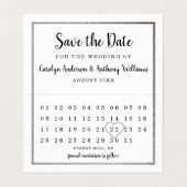 シルバーフォイル写真カレンダー日付カードを保存 名刺 (内部フラット)