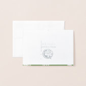 シルバーフォイル冬の雪のクリスマスグリーティングカード 箔カード (裏面封筒付き)