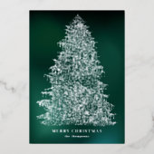 シルバーフォイル図解入りの、写真付きのクリスマスツリーカード 箔シーズンカード (正面)