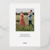 シルバーフォイル図解入りの、写真付きのクリスマスツリーカード 箔シーズンカード (裏面)