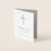 シルバーフォイル悔やみや弔慰サンキューカード(クロス付) 箔カード (正面)
