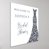 シルバーフォイル歓迎ブライダルシャワー 箔ポスター (レイダウン)