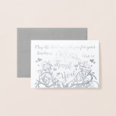 シルバーフォイル渦巻き木ありがとう聖書の聖句 箔カード (封筒付き正面)