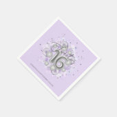 シルバーフォイル甘い16日バルーンパーティーラベンダー スタンダードカクテルナプキン (角)
