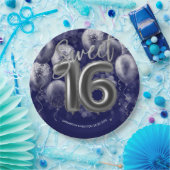 シルバーフォイル甘い16日風船ブ王室のルー ペーパープレート (パーティー)