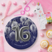 シルバーフォイル甘い16日風船ブ王室のルー ペーパープレート (パーティー)