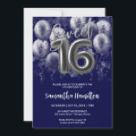 シルバーフォイル甘い16日風船ブ王室のルー 招待状<br><div class="desc">これらの美しいほこりっぽいブルーの甘い16招待状で、あなたの特別な日のために彼らのカレンダーをマークすることを友人に知らせる。それぞれの招待は、美しいバルーンとフェスティバルデザインを備え、おもしろいとお祝いの一日の気分を設定するのに最適。あなたが壮大な社交ダンスのガラを開催するか、より親密な集まりを開催する予定であるかどうか、これらの招待状はあなたの甘い16の期待を確実にする感じ。</div>