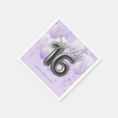 シルバーフォイル甘い16日風船ラベンダーナプキ スタンダードカクテルナプキン (角)