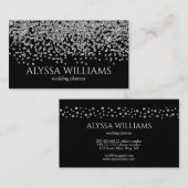 シルバーフォイル紙吹雪グリッターブラック&シルバー 名刺 (正面/裏面)