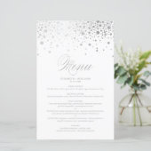 シルバーフォイル紙吹雪結婚ドットのメニューカード (スタンド正面)