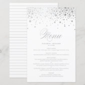 シルバーフォイル紙吹雪結婚ドットのメニューカード (正面/裏面)