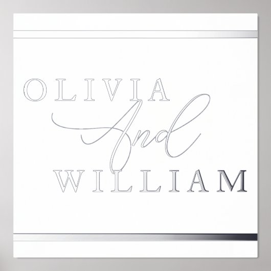 シルバーフォイル結婚ズの婚約記念日 箔ポスター (正面)