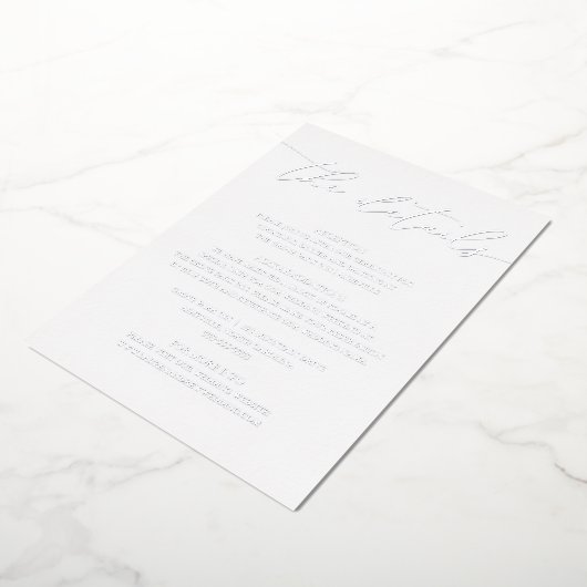 シルバーフォイル結婚ミニマリストのエンクロージャカード 箔招待状 (回転した状態)