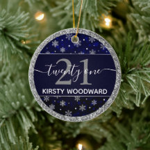 シルバーフォイル雪片&ブルー《写真》ぼけ味21st誕生日