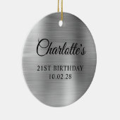 シルバーフォイル21歳の誕生日の写真 セラミックオーナメント (右)