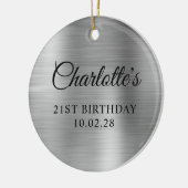 シルバーフォイル21歳の誕生日の写真 セラミックオーナメント (左)