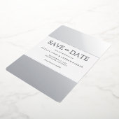 シルバーフォイル おしゃれ 現代風 結婚式 Save The Date 箔招待状 (回転した状態)