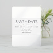 シルバーフォイル おしゃれ 現代風 結婚式 Save The Date 箔招待状 (立ち正面)