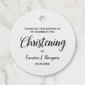 シルバーフォイル《キリスト教》洗礼式や命名式ベビーガールサンキュー フェイバータグ (裏面)