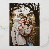 シルバーフォイル シンプル2 写真 ウェディング 箔招待状 (裏面)