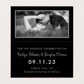 シルバーフォイル&スクリプトフォトデイトカードを保存 名刺 (内部フラット)