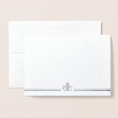 シルバーフォイル ヴィンテージ フルールドリス グリーティングカード 箔カード (封筒付き正面)